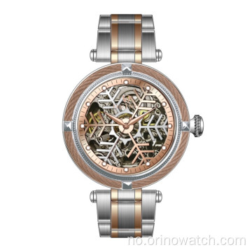 Skjelett Mekanisk Klokke med Snowflake Dial